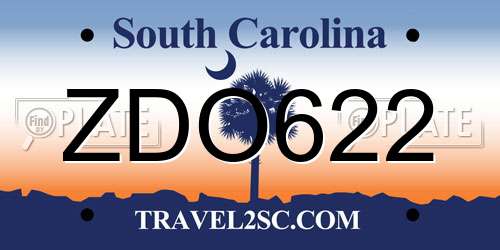 ZDO622 South Carolina License Plate