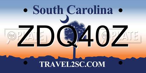 ZDQ40Z South Carolina License Plate