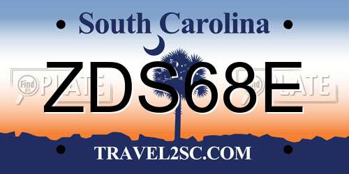 ZDS68E South Carolina License Plate