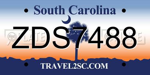 ZDS7488 South Carolina License Plate