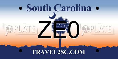 ZE0 South Carolina License Plate