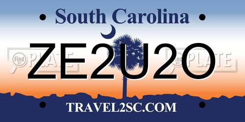 ZE2U2O South Carolina License Plate