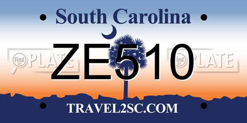 ZE510 South Carolina License Plate