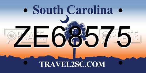 ZE68575 South Carolina License Plate