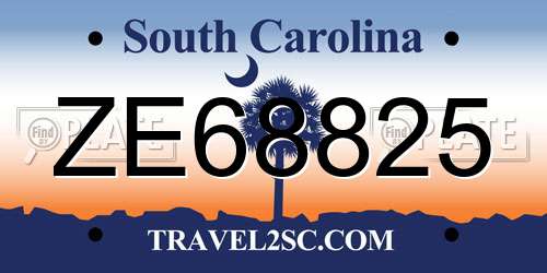 ZE68825 South Carolina License Plate