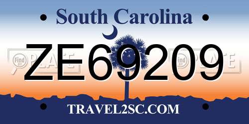 ZE69209 South Carolina License Plate