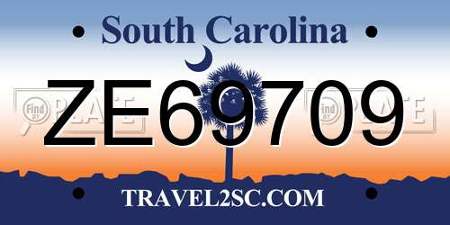 ZE69709 South Carolina License Plate