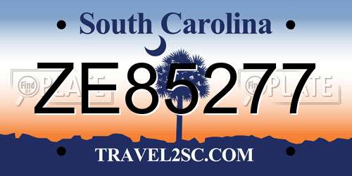 ZE85277 South Carolina License Plate