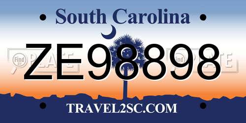ZE98898 South Carolina License Plate