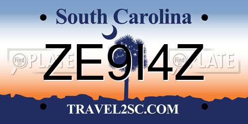 ZE9I4Z South Carolina License Plate