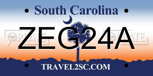 ZEG24A South Carolina License Plate