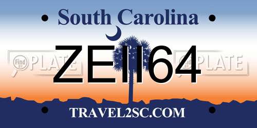 ZEII64 South Carolina License Plate