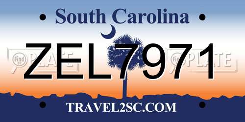 ZEL7971 South Carolina License Plate