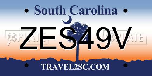 ZES49V South Carolina License Plate
