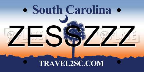 ZESSZZZ South Carolina License Plate