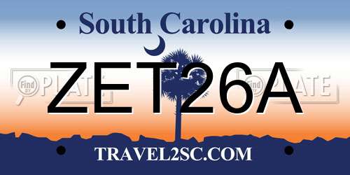 ZET26A South Carolina License Plate