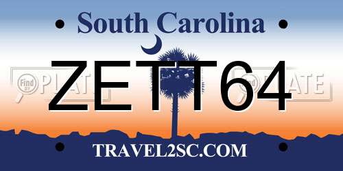 ZETT64 South Carolina License Plate