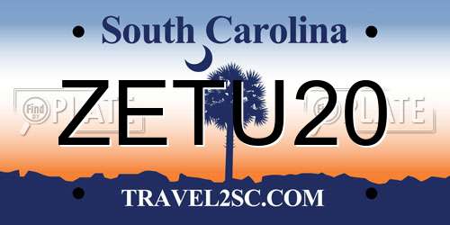 ZETU20 South Carolina License Plate
