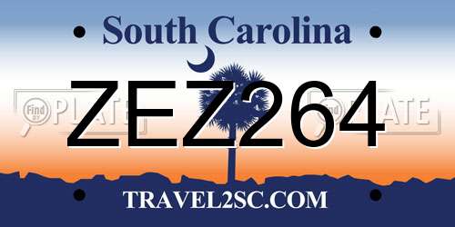 ZEZ264 South Carolina License Plate