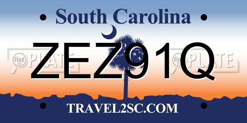 ZEZ91Q South Carolina License Plate