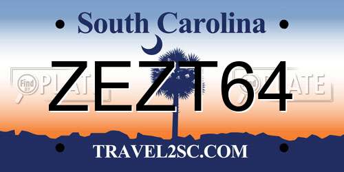 ZEZT64 South Carolina License Plate