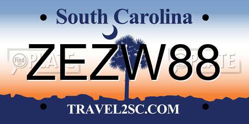 ZEZW88 South Carolina License Plate
