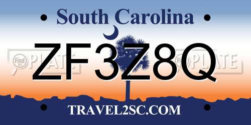 ZF3Z8Q South Carolina License Plate