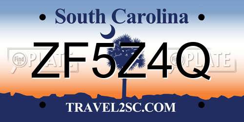 ZF5Z4Q South Carolina License Plate