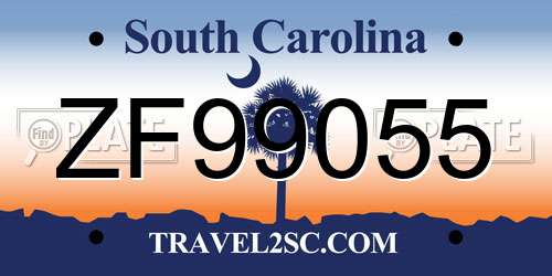 ZF99055 South Carolina License Plate
