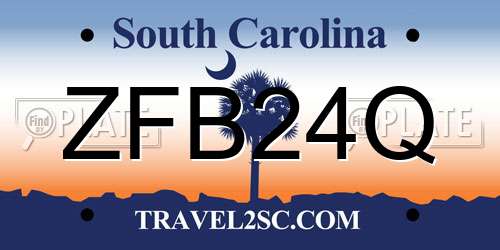 ZFB24Q South Carolina License Plate