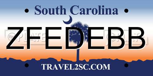 ZFEDEBB South Carolina License Plate