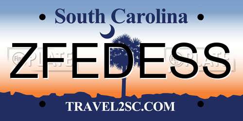 ZFEDESS South Carolina License Plate