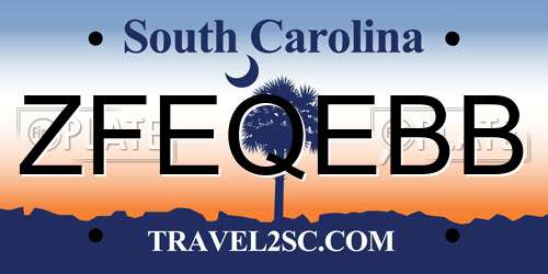 ZFEQEBB South Carolina License Plate