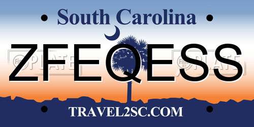 ZFEQESS South Carolina License Plate