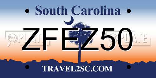 ZFEZ50 South Carolina License Plate
