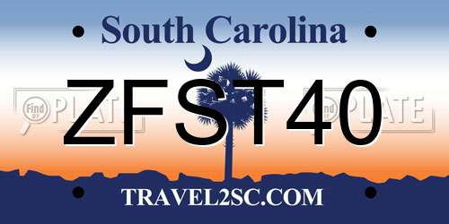 ZFST40 South Carolina License Plate