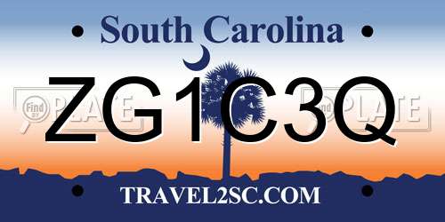 ZG1C3Q South Carolina License Plate