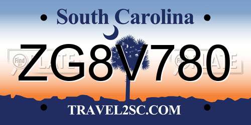 ZG8V780 South Carolina License Plate