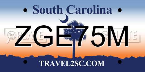 ZGE75M South Carolina License Plate