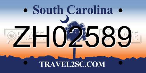 ZH02589 South Carolina License Plate