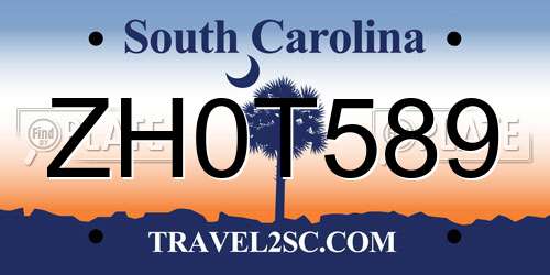 ZH0T589 South Carolina License Plate