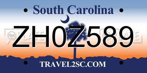 ZH0Z589 South Carolina License Plate