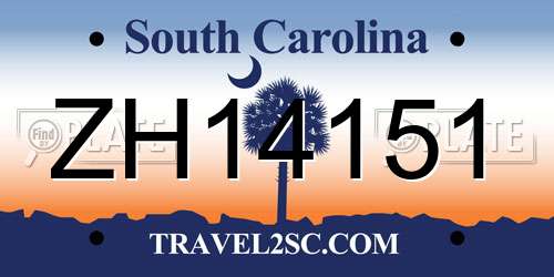 ZH14151 South Carolina License Plate