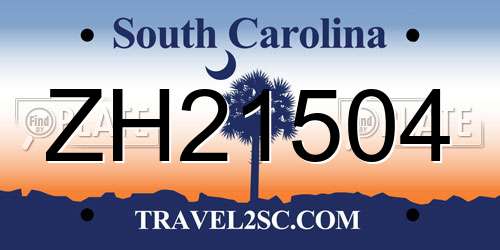 ZH21504 South Carolina License Plate