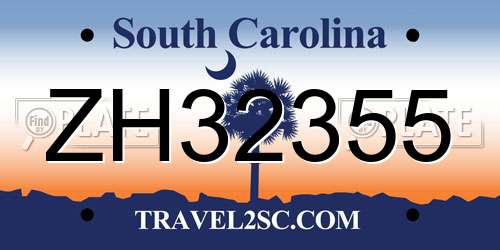 ZH32355 South Carolina License Plate