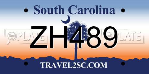 ZH489 South Carolina License Plate