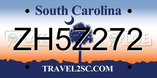 ZH5Z272 South Carolina License Plate