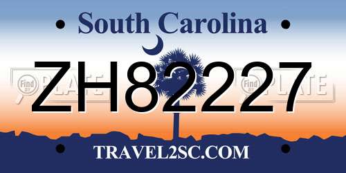 ZH82227 South Carolina License Plate