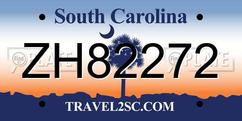 ZH82272 South Carolina License Plate