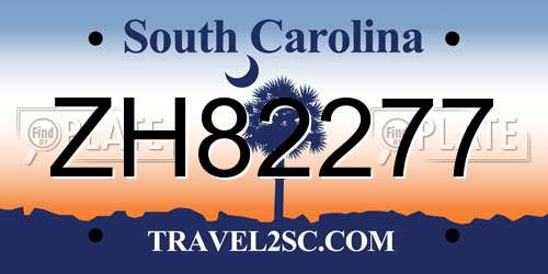 ZH82277 South Carolina License Plate